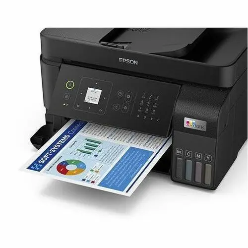 [A44008X] Impresora de inyección de tinta multifunción Epson L5590 Con cable e inalámbrico EcoTank - Color - Copiadora/Fax/Impresora/Escáner - 33 ppm Mono/20 ppm de impresión en color - 4800 x 1200 dpi Impresión - Dúplex impresión Automático - Color De Superficie Plana Escáner - 1200 - Color Fax - Ethernet Ethernet - LAN inalámbrica - Wi-Fi Direct, Epson Connect, Apple AirPrint, Servicio de impresión Mopria, Aplicación Epson Smart Panel - USB