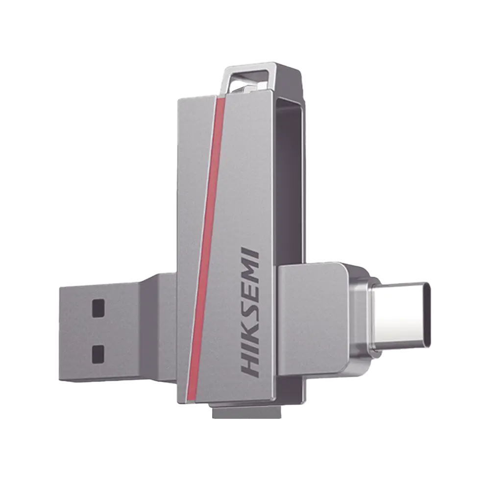 [HSUSBE307C/256G] Memoria USB Dual de 256 GB / USB-C y USB-A / Transferencia de Alta Velocidad / Metálica / Compatible con Dispositivos Móviles, Windows, Mac y Linux