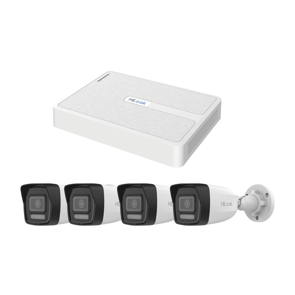 [KIPH4B4MP/A] Kit IP 2 Megapixel / NVR de 8 Canales con 8 Puertos PoE / 4 Cámaras IP Bala para Exterior / Micrófono Integrado