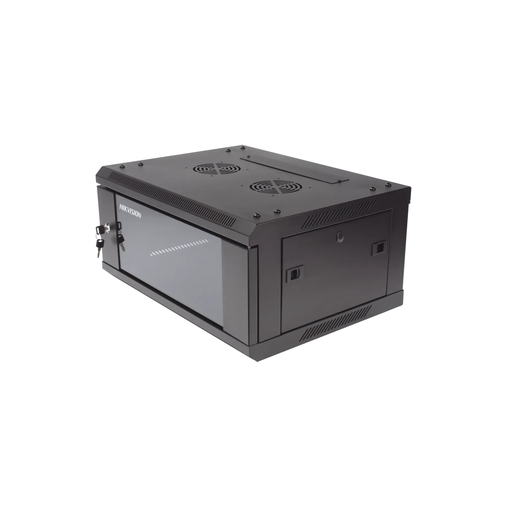 Gabinete para Montaje en Pared - Piso / Puerta de Cristal Templado / Cuerpo Fijo / 4 Unidades de Rack / 19" / Fabricado en Acero