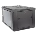 Gabinete para Montaje en Pared - Piso / Puerta de Cristal Templado / Cuerpo Fijo / 6 Unidades de Rack / 19" / Fabricado en Acero