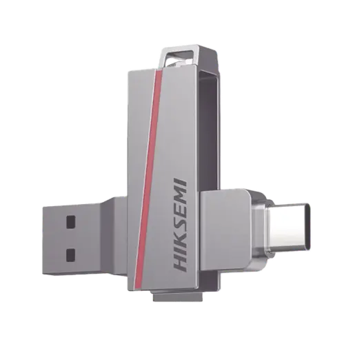 [HSUSBE307C/256G] Memoria USB Dual de 256 GB / USB-C y USB-A / Transferencia de Alta Velocidad / Metálica / Compatible con Dispositivos Móviles, Windows, Mac y Linux